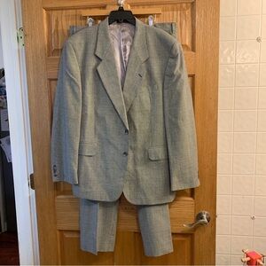 English Manor Sport Coat Blazer Suit Men’s 46R Gray Houndstooth w/ 31X38 Pants